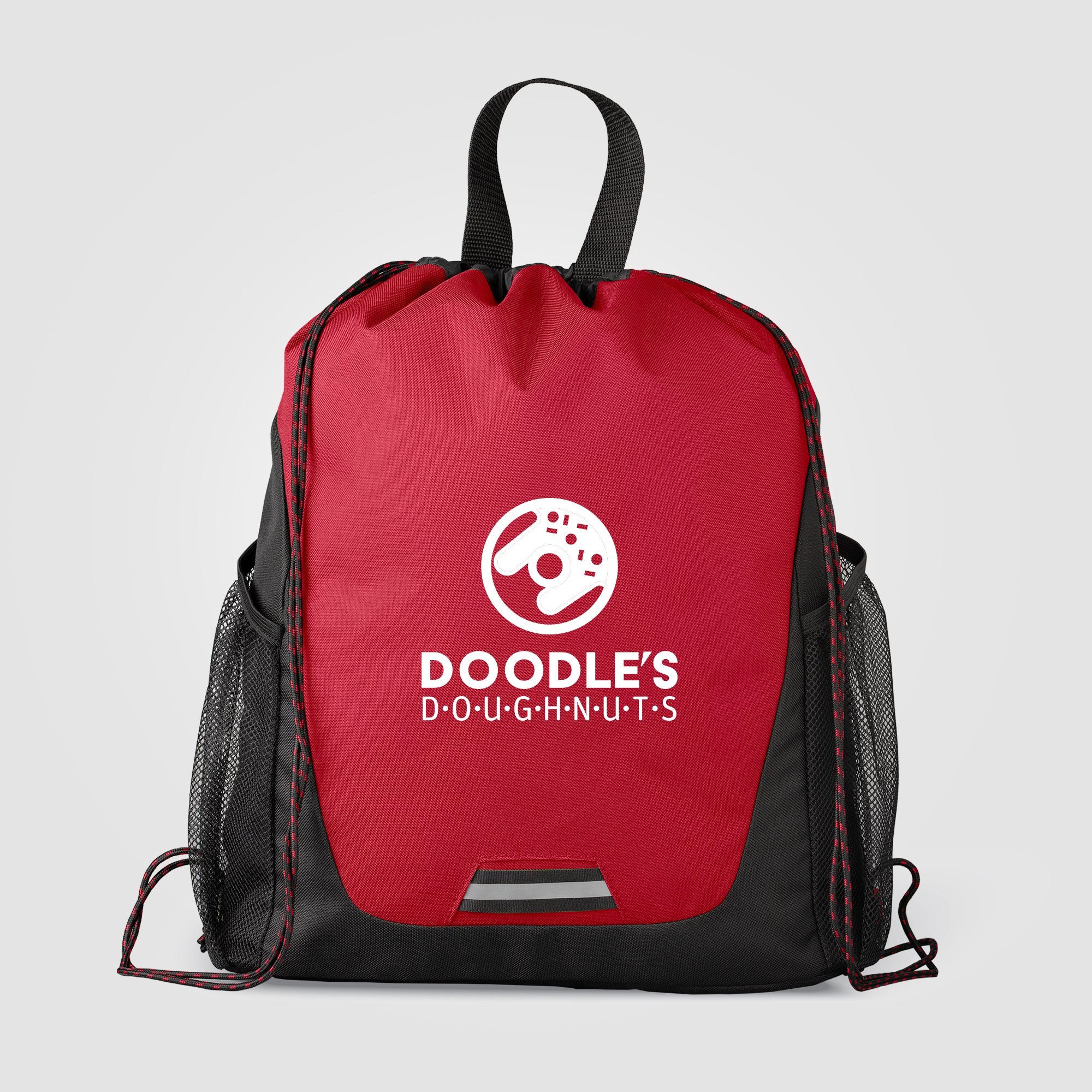 Sac à dos à cordon en polyester recyclé personnalisable Jotun Rouge