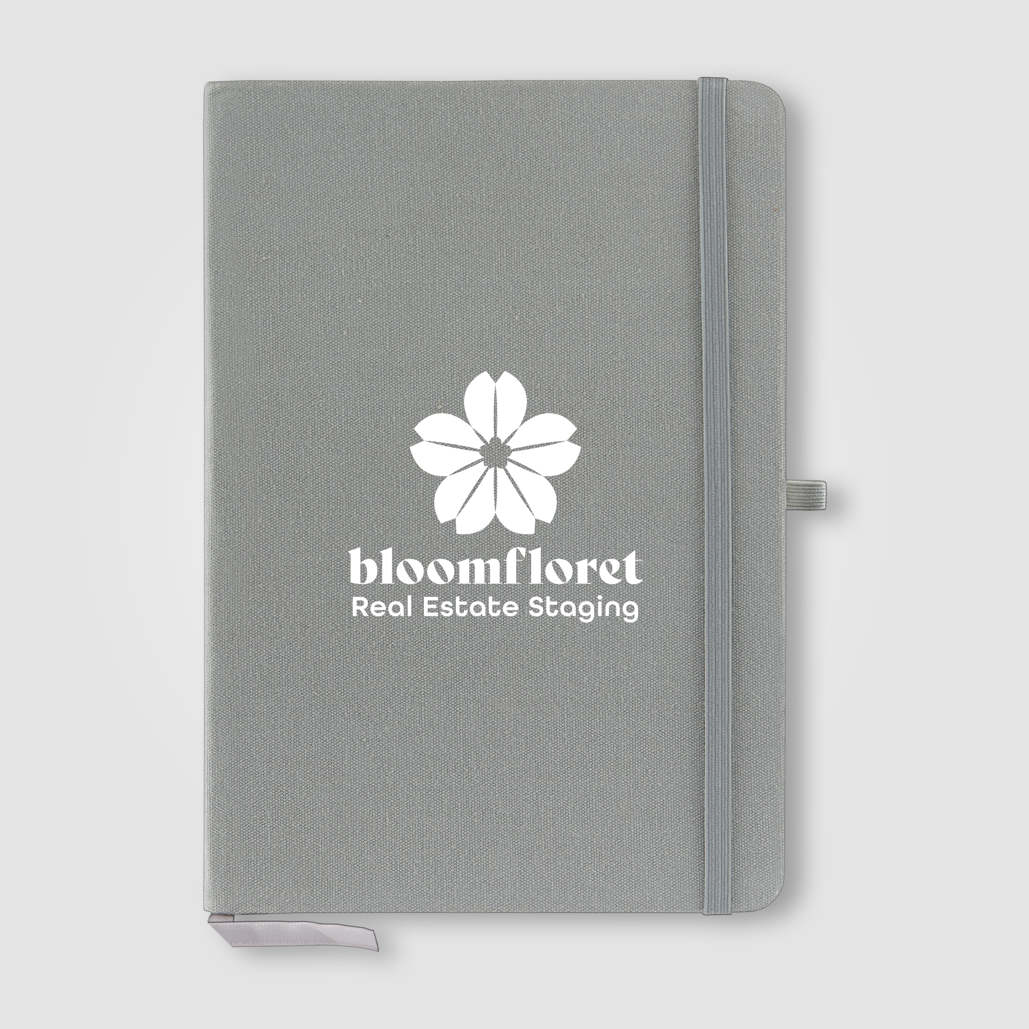 Bloc-notes A5 en coton recyclé personnalisable Gris