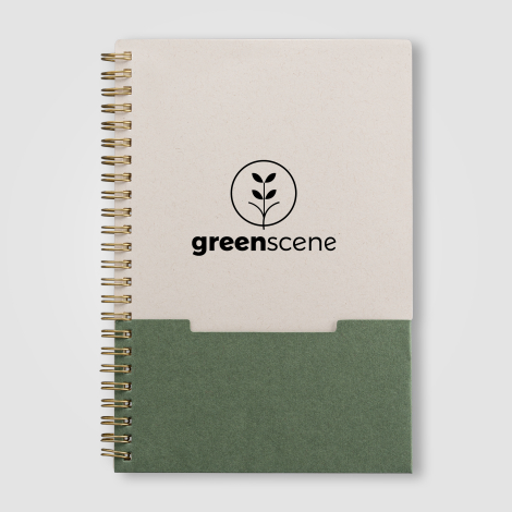 Carnet A5 à spirales en coton recyclé personnalisable Lino