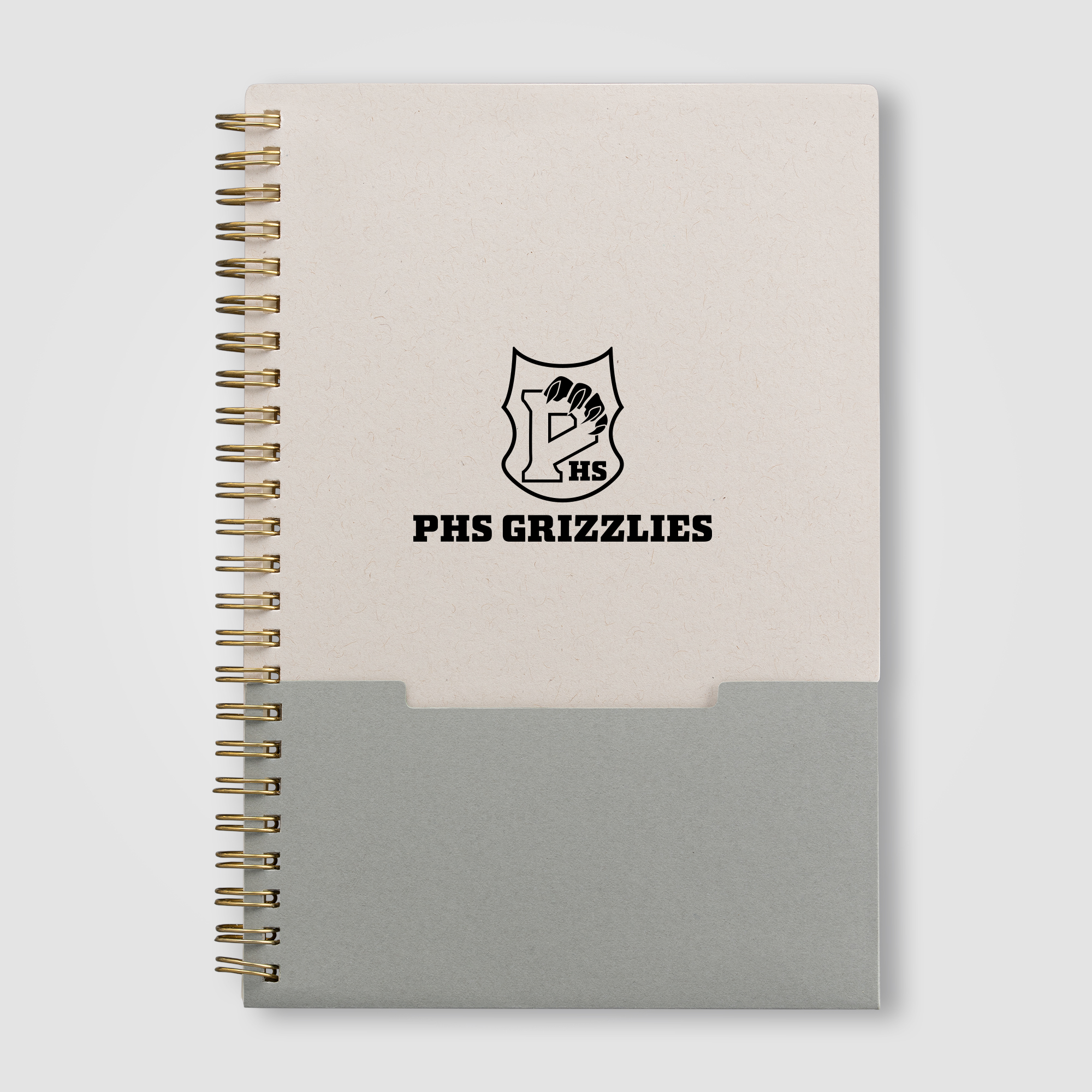 Carnet A5 à spirales en coton recyclé personnalisable Lino Gris