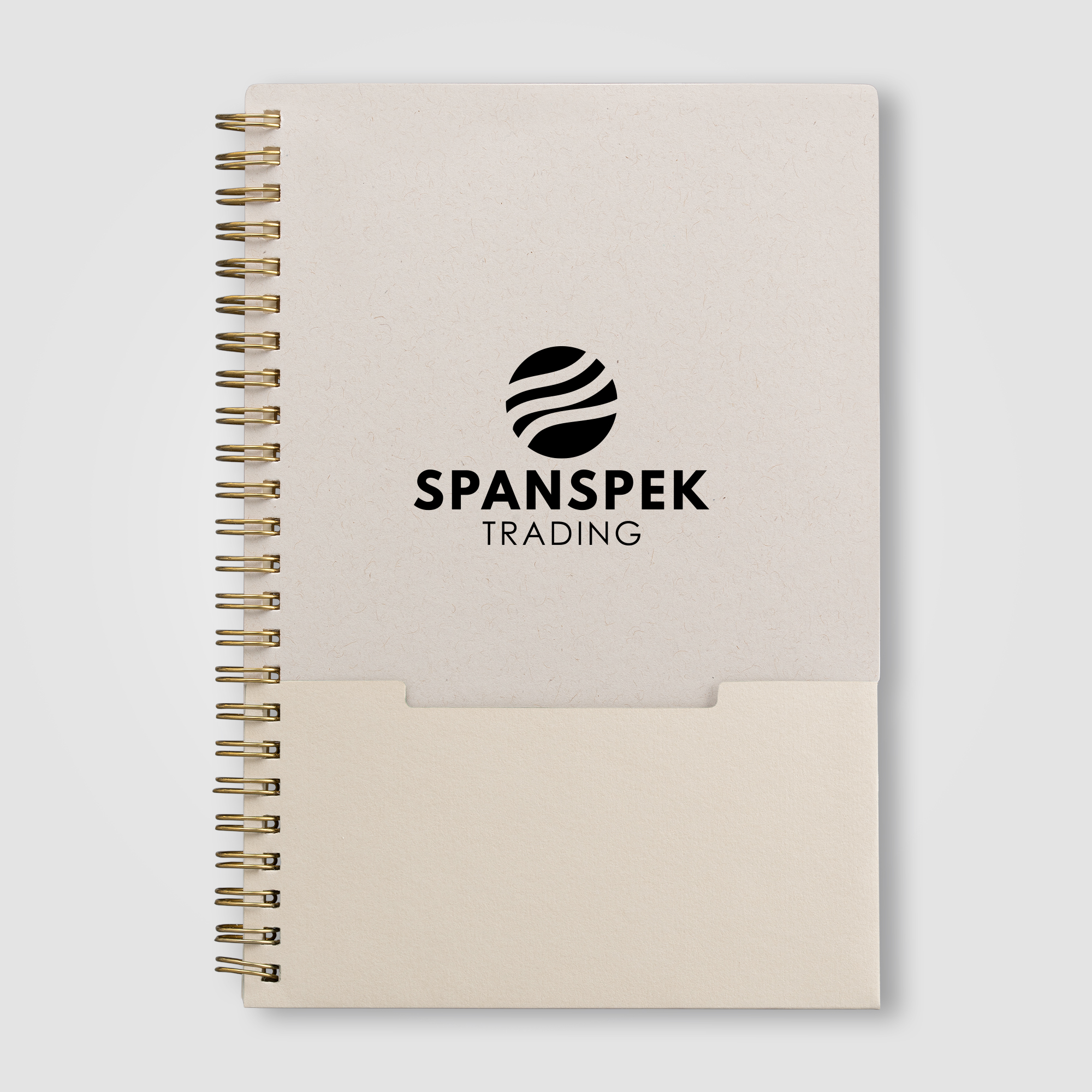 Carnet A5 à spirales en coton recyclé personnalisable Lino Crème