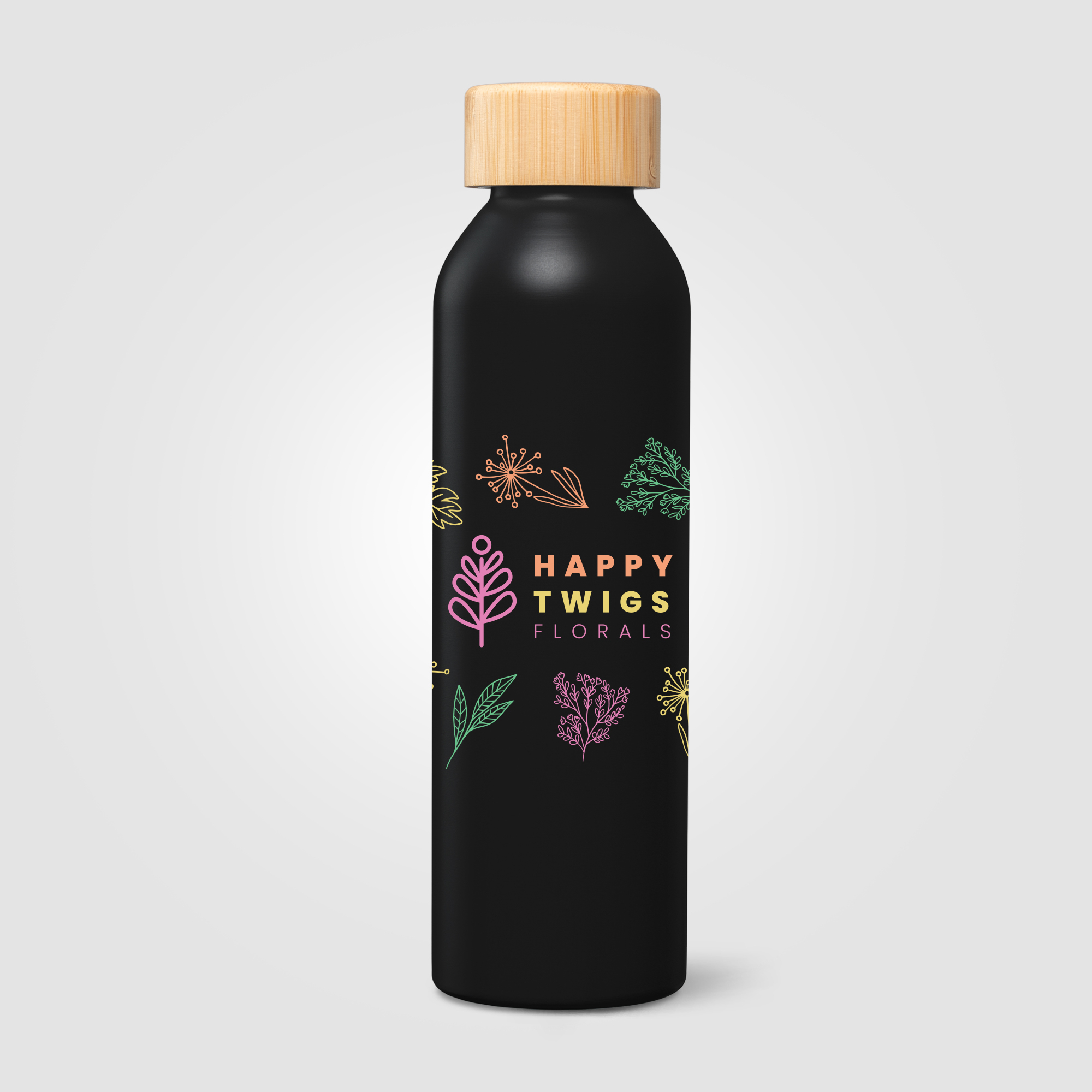 Gourde en aluminium recyclé 590 ml personnalisable Eden Noir