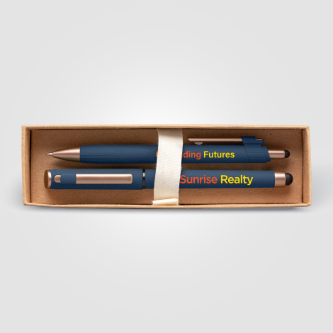 Coffret cadeau stylos en plastique recyclé personnalisable York