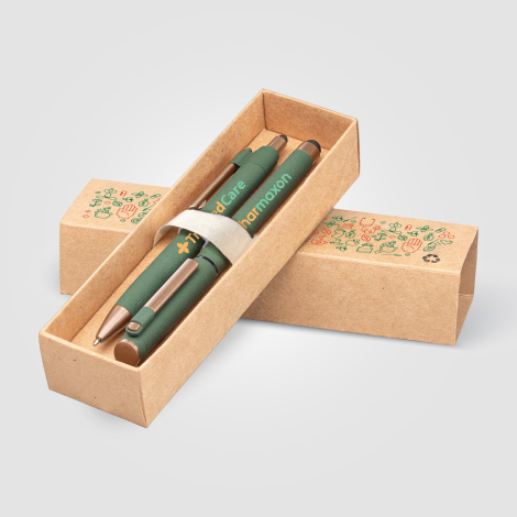 Coffret cadeau stylos en plastique recyclé personnalisable York