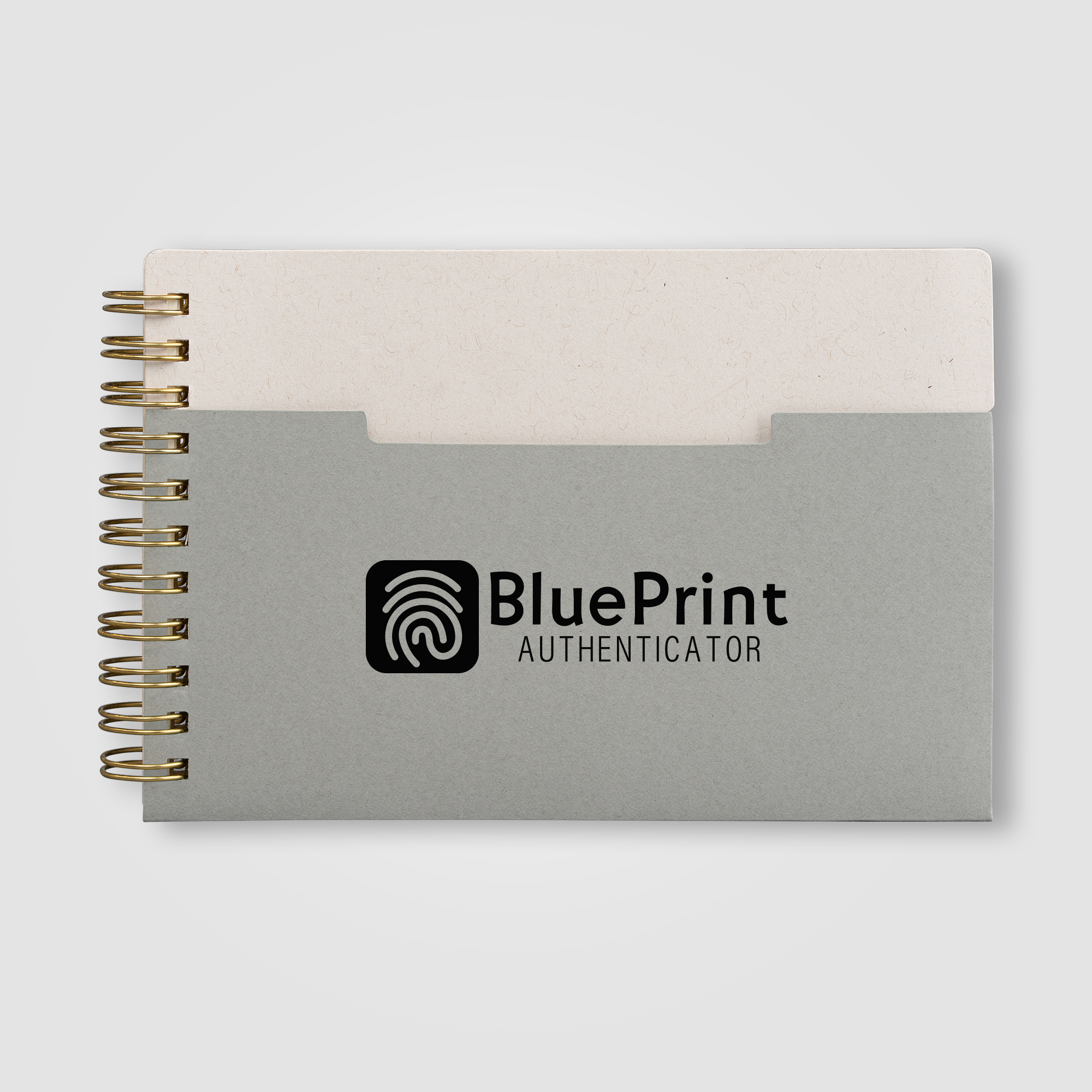 Carnet A6 à spirales en coton recyclé personnalisable Lino Gris