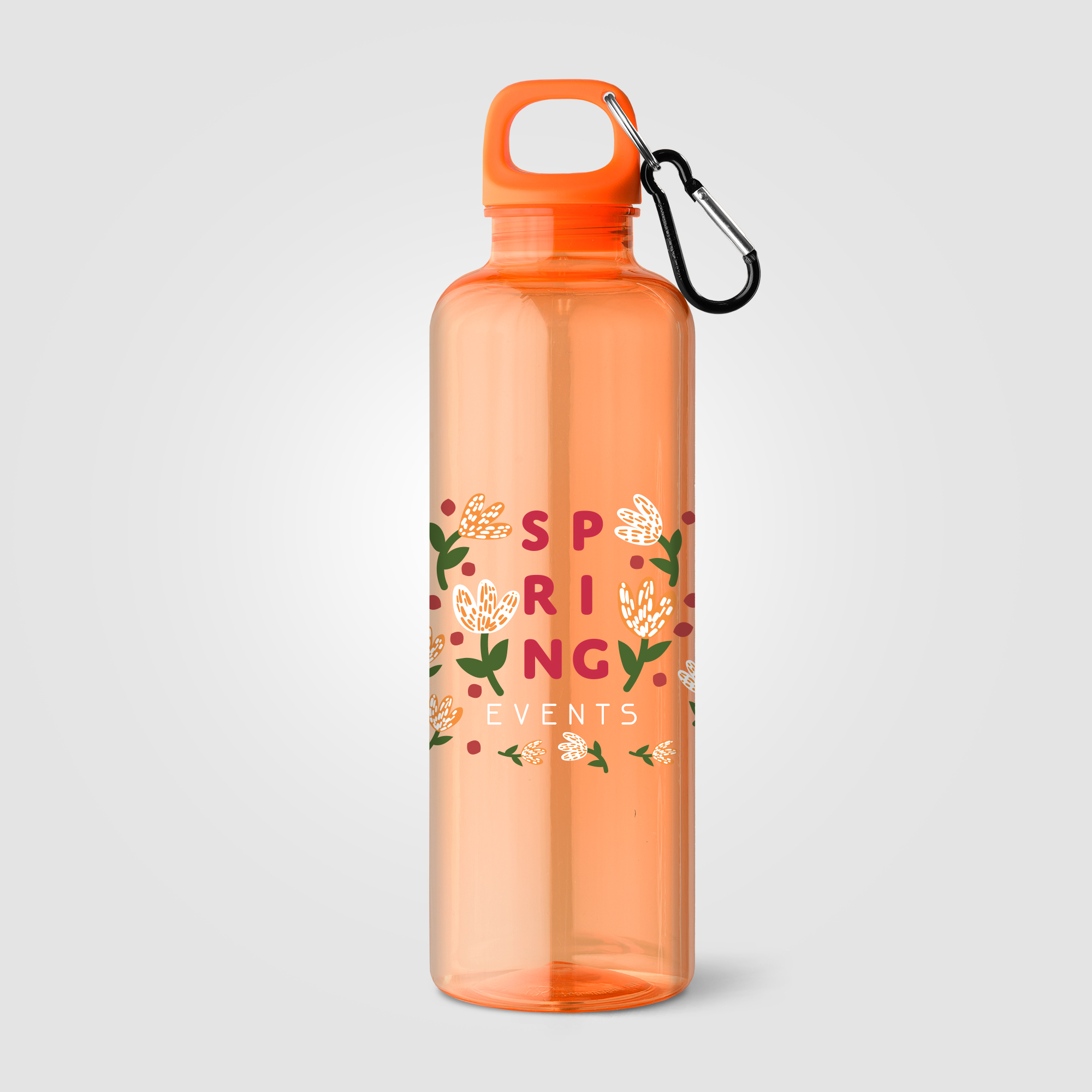 Gourde en rPET 740 ml avec mousqueton Doli Orange