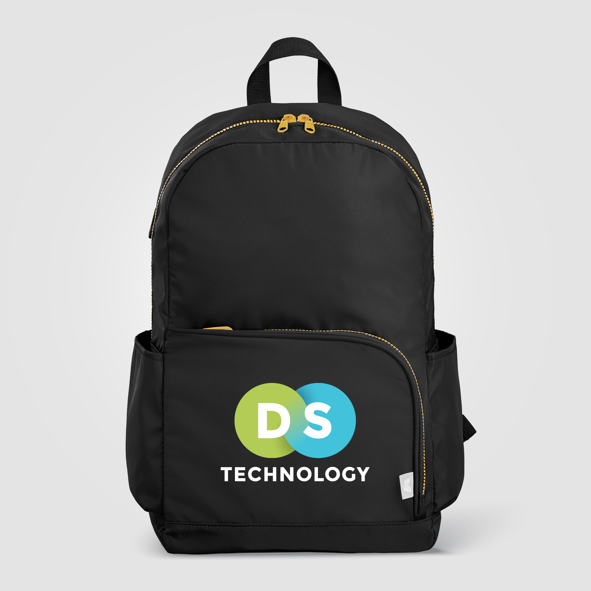 Sac à dos promotionnel en rPET 20 L Kora fermeture dorée Noir
