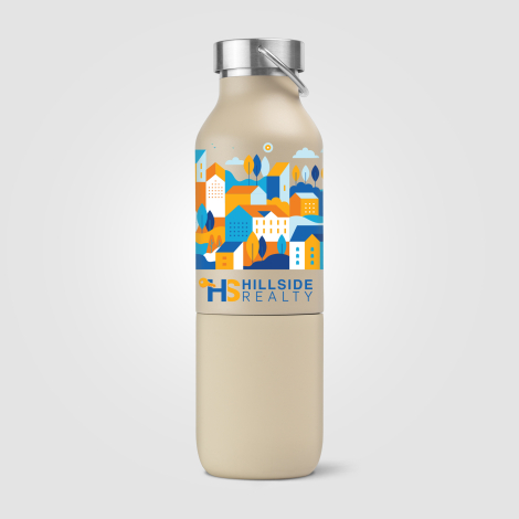 Bouteille publicitaire 2 en 1 recyclée 590 ml - Freya Duo