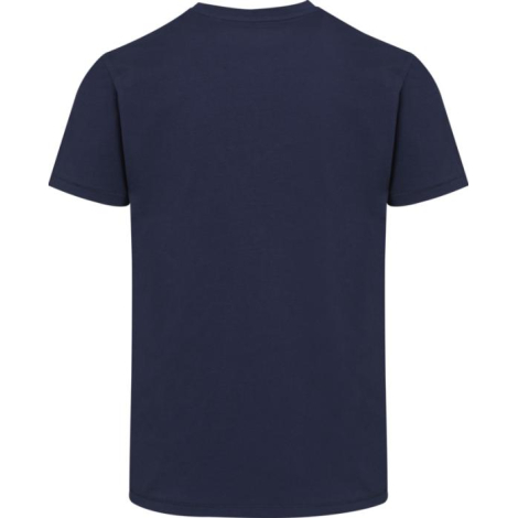 T-shirt unisexe bleu marine présenté de dos sans personnalisation apparente.