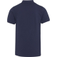 Polo unisexe bleu marine à manches courtes présenté de dos sans personnalisation visible.