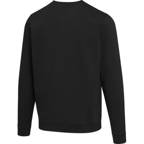 Pull unisexe noir à col rond et manches longues présenté de dos sans personnalisation apparente.