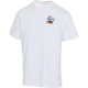 T-shirt unisexe oversize blanc à manches courtes présenté de face avec personnalisation visible sur la poitrine gauche.