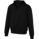 Sweat à capuche oversize unisexe noir présenté de dos sans personnalisation apparente. Sweat à capuche oversize unisexe noir présenté de dos sans personnalisation apparente.