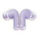 Deux écouteurs intra-auriculaires violets présentés seuls, sans marquage apparent. Deux écouteurs intra-auriculaires violets présentés seuls, sans marquage apparent.