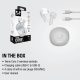 Packaging carton des écouteurs intra-auriculaires avec accessoires et produit visibles, présenté sans personnalisation apparente Packaging carton des écouteurs intra-auriculaires avec accessoires et produit visibles, présenté sans personnalisation apparente