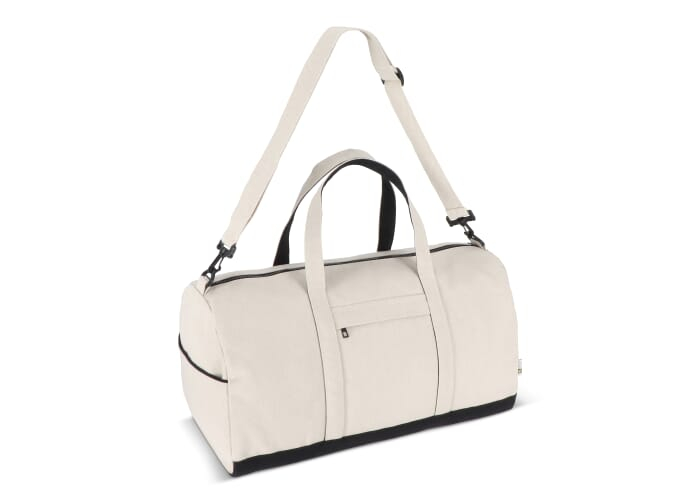 Sac voyage publicitaire zippé 56 cm Reuuz Canvas Beige/Noir