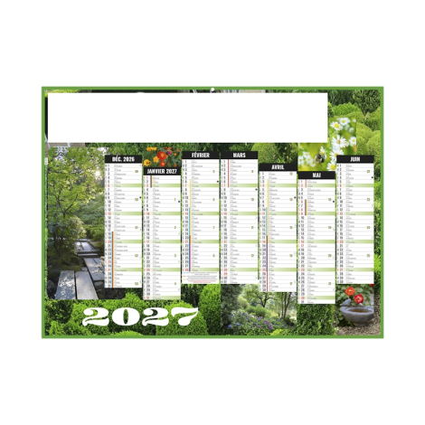 Calendrier bancaire publicitaire - Jardin