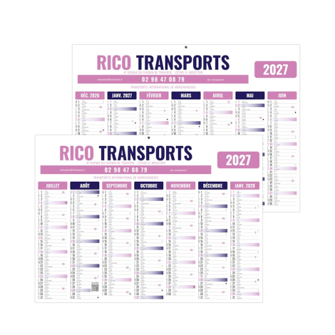 Calendrier bancaire promotionnel - Eco