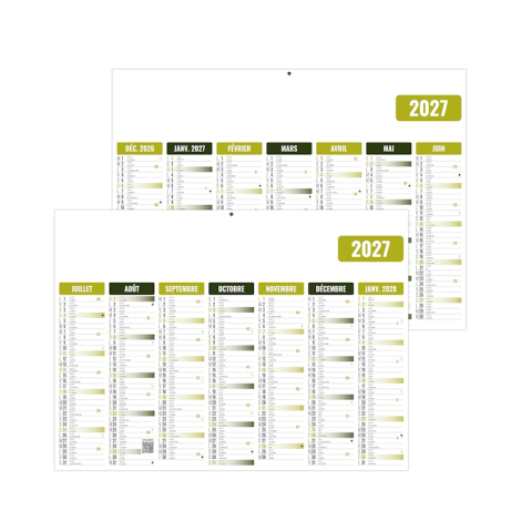 Calendrier bancaire promotionnel - Eco