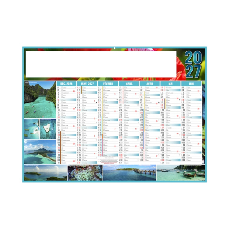 Calendrier bancaire promotionnel - EXOTIC