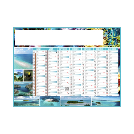 Calendrier bancaire promotionnel - EXOTIC