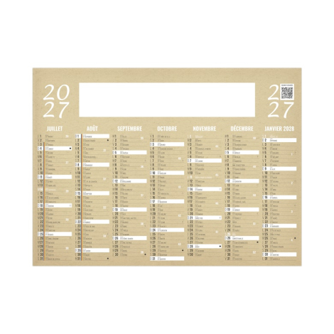 Calendrier bancaire promotionnel - KRAFT 2027