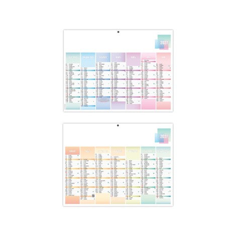 Calendrier bancaire promotionnel - PASTEL