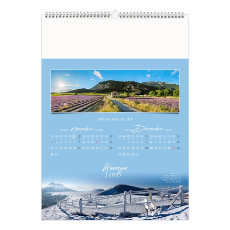 Calendrier illustré personnalisable - Paysages de France