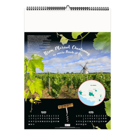 Calendrier illustré promotionnel - De vignobles en châteaux