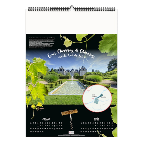 Calendrier illustré promotionnel - De vignobles en châteaux