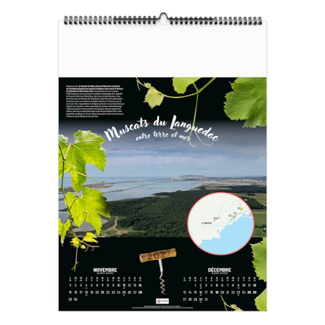 Calendrier illustré promotionnel - De vignobles en châteaux