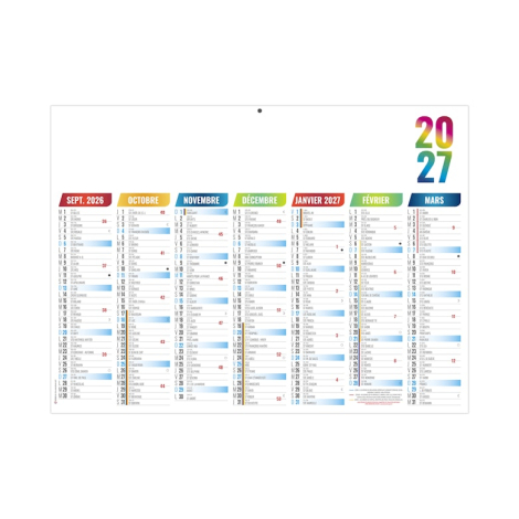 Calendrier scolaire publicitaire - Arlequin