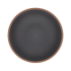 Vue du dessus d’un bol foncé avec bord contrasté, présenté sans marquage visible sur le contenant. Vue du dessus d’un bol foncé avec bord contrasté, présenté sans marquage visible sur le contenant.