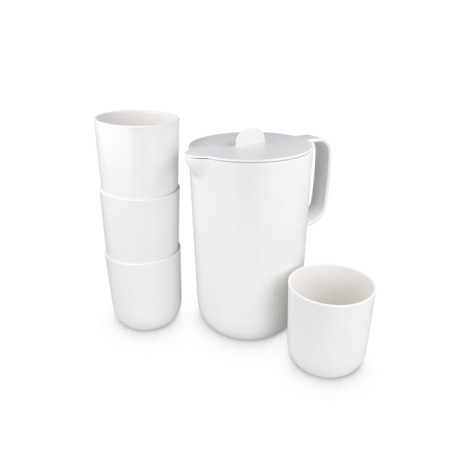 Ensemble publicitaire carafe 2 L et 4 verres R-PET Liv