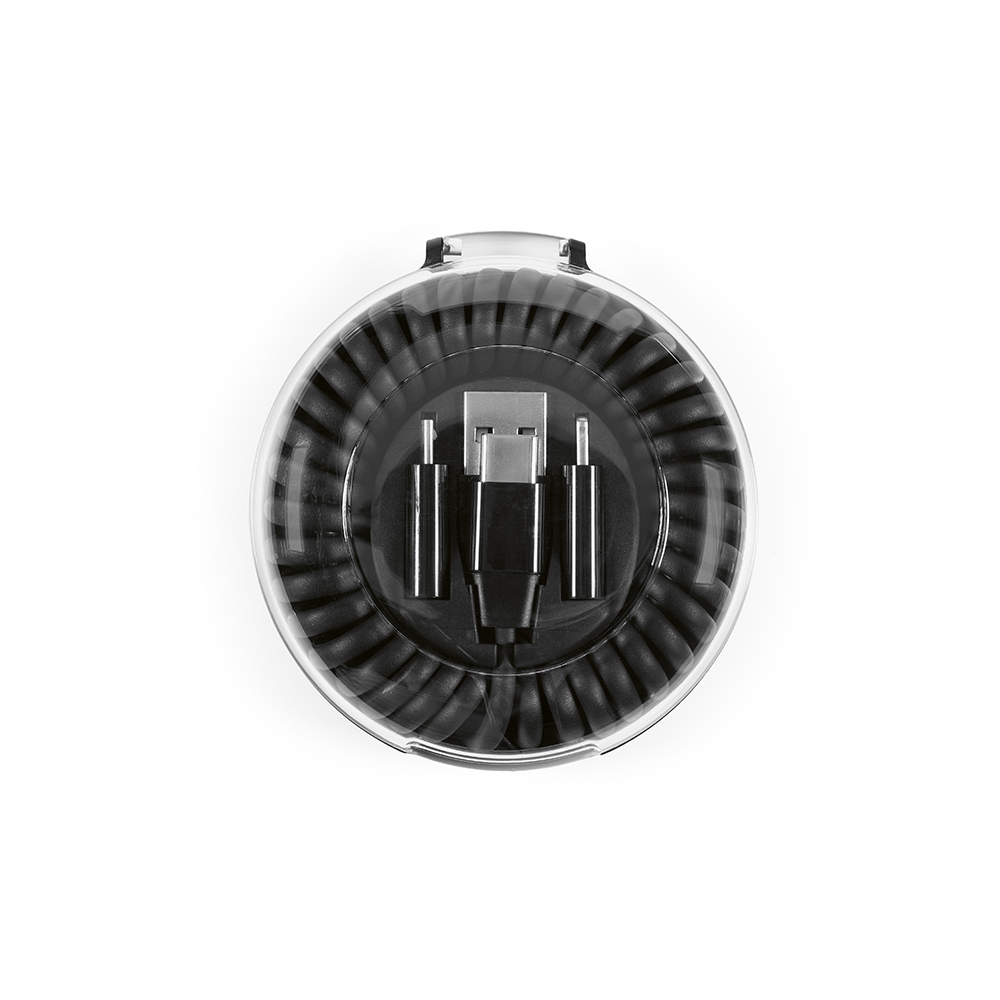 Câble 6-en-1 publicitaire charge rapide rABS Allroundo Noir