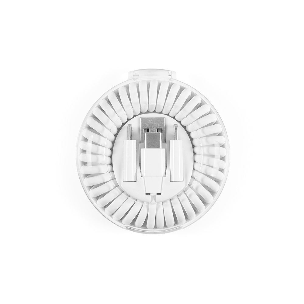 Câble 6-en-1 publicitaire charge rapide rABS Allroundo Blanc