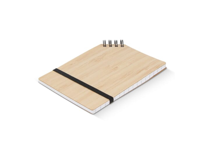 Carnet A6 en bambou à reliure d'angle personnalisable Nature