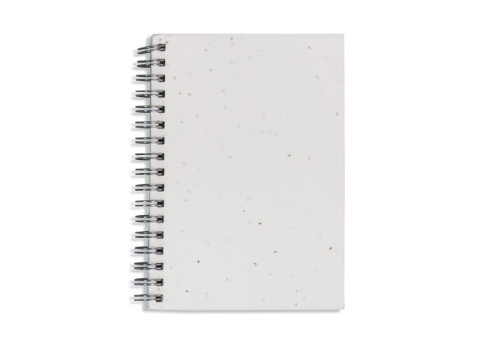 Cahier à spirale publicitaire en papier ensemencé Blanc