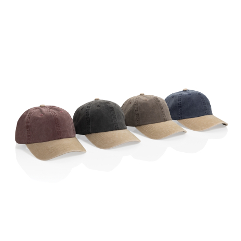 Présentation de quatre coloris de la casquette alignés en vue de trois quarts avant.
