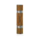 Duo de moulins à sel et poivre en bois d’acacia et acier inoxydable, présenté debout avec personnalisation visible sur la partie Duo de moulins à sel et poivre en bois d’acacia et acier inoxydable, présenté debout avec personnalisation visible sur la partie