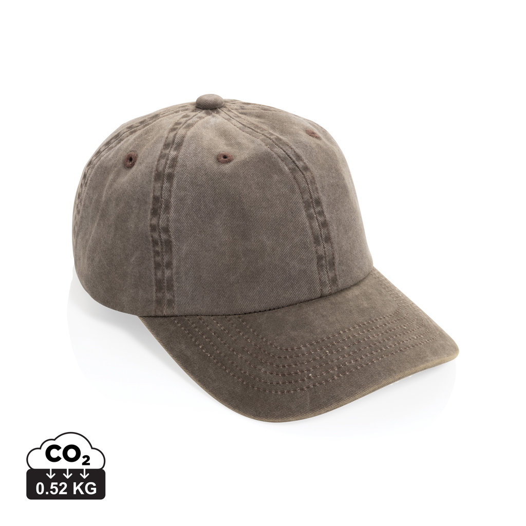 Casquette publicitaire délavée en coton recyclé BEAU AWARE™ Marron