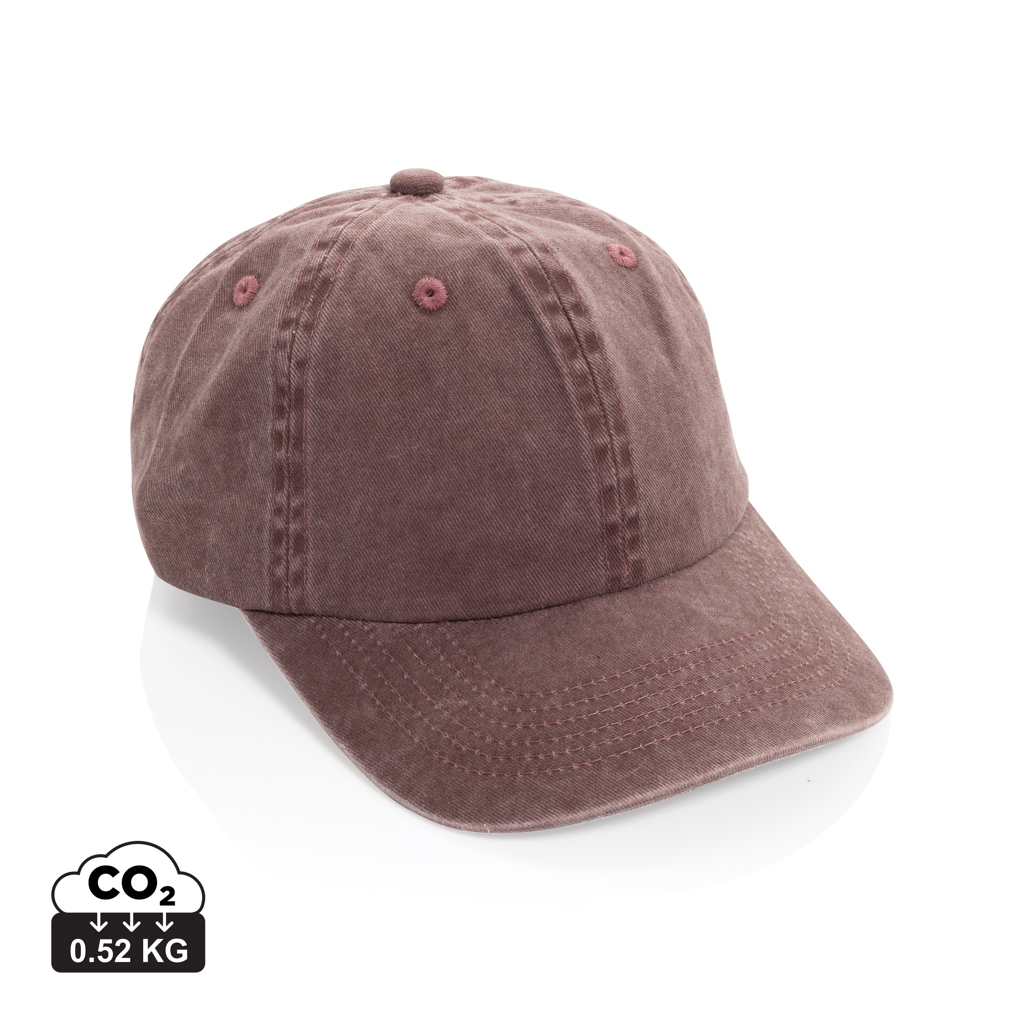 Casquette publicitaire délavée en coton recyclé BEAU AWARE™ Marron