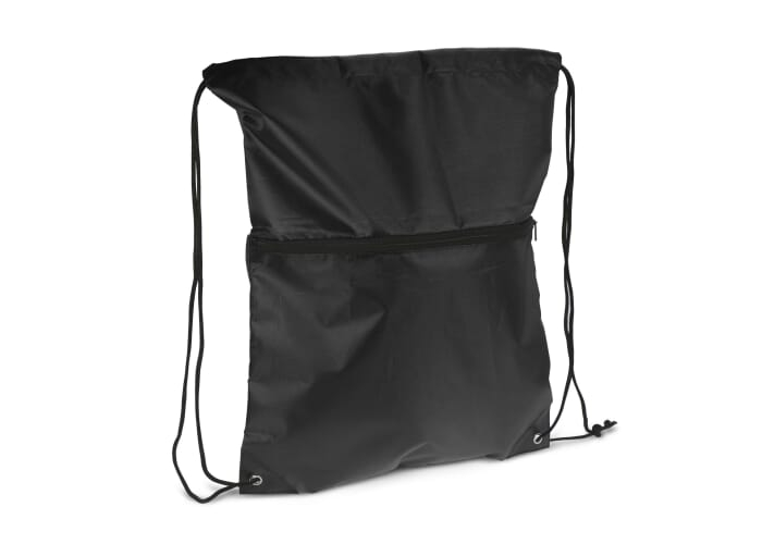 Sac personnalisable à cordon et fermeture zippée rPET Noir