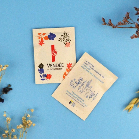 Sachet de graine papier végétal promotionnel 60x80 mm