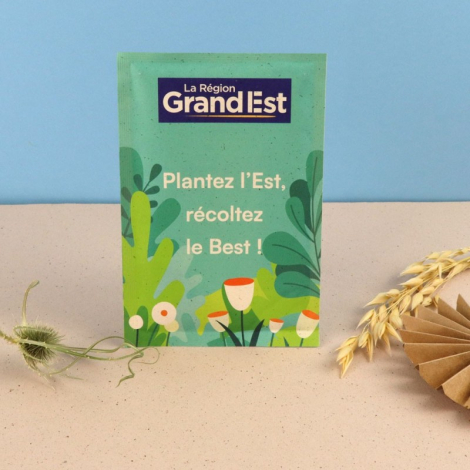Sachet de graines publicitaire en papier végétal 100x150 mm