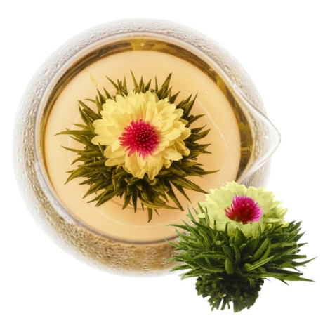 Coffret personnalisé avec fleur de thé en sachet individuel