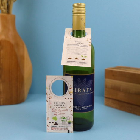 Sachet de graines publicitaire pour bouteille