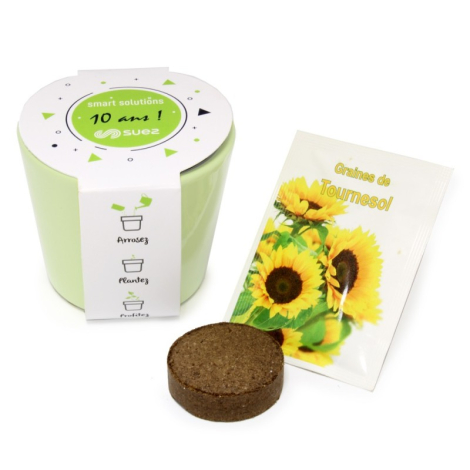 Kit de plantation publicitaire - Pot en céramique