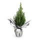 Sapin de Noël en pot publicitaire et papier métal