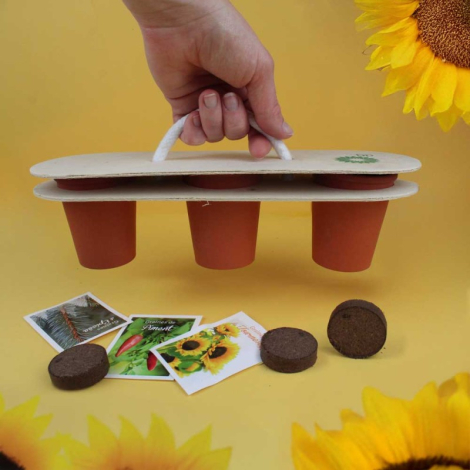 3 pots en céramique publicitaire